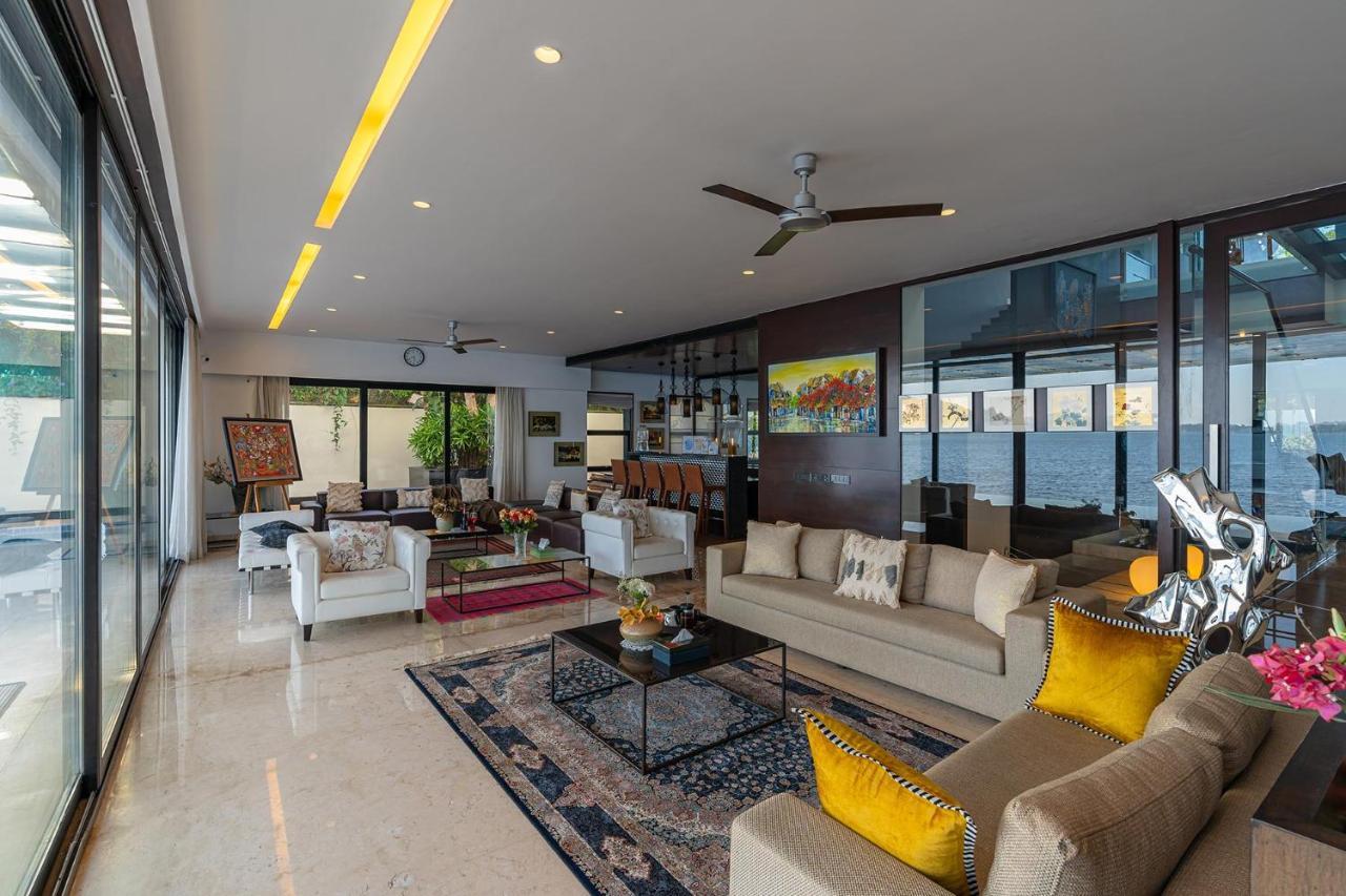 Oceanic Sunsets With River View, Comp Breakfast & Infinity Pool At Stayvista Verem Exterior photo